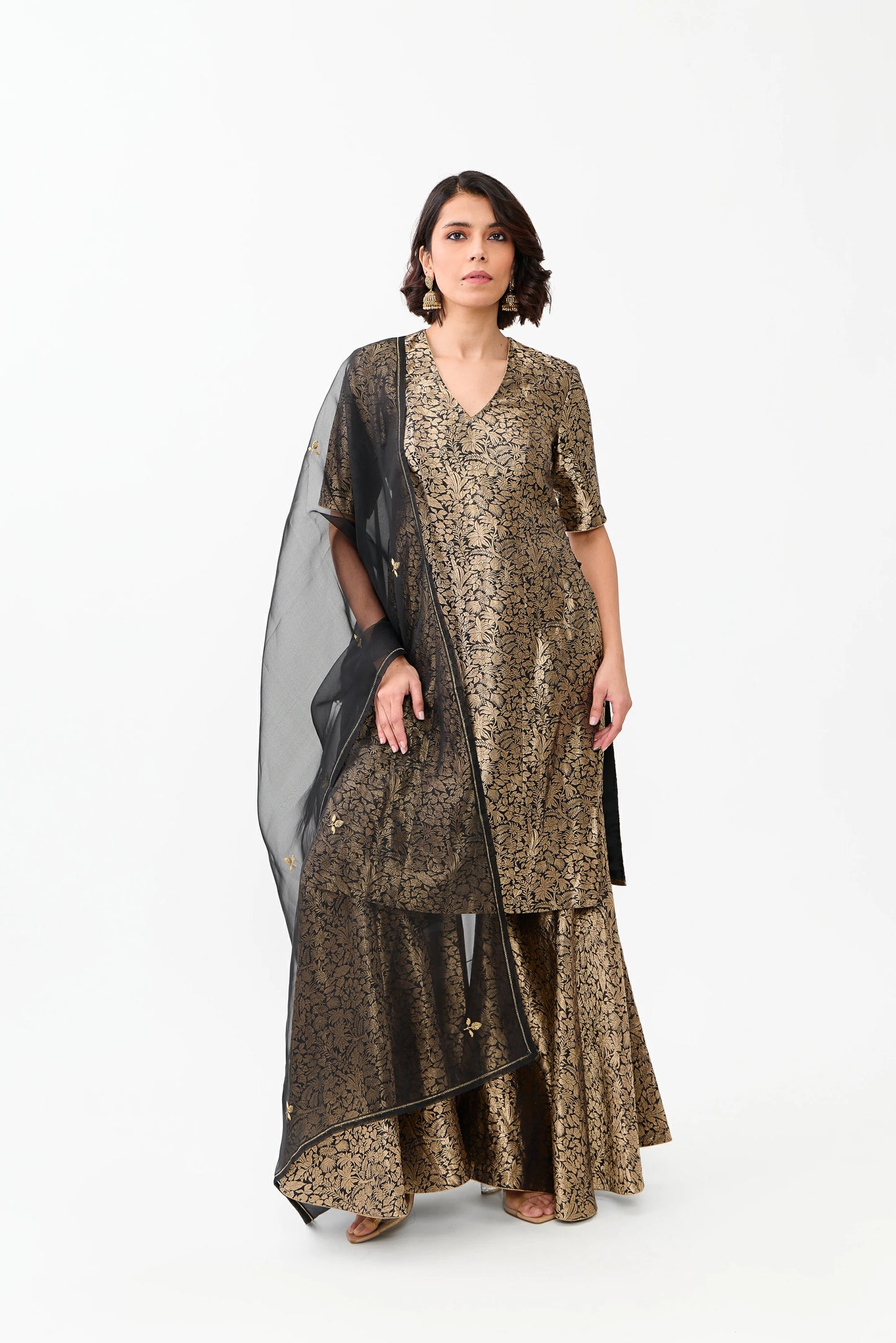 Noorie Varanasi Satin Brocade Sharara