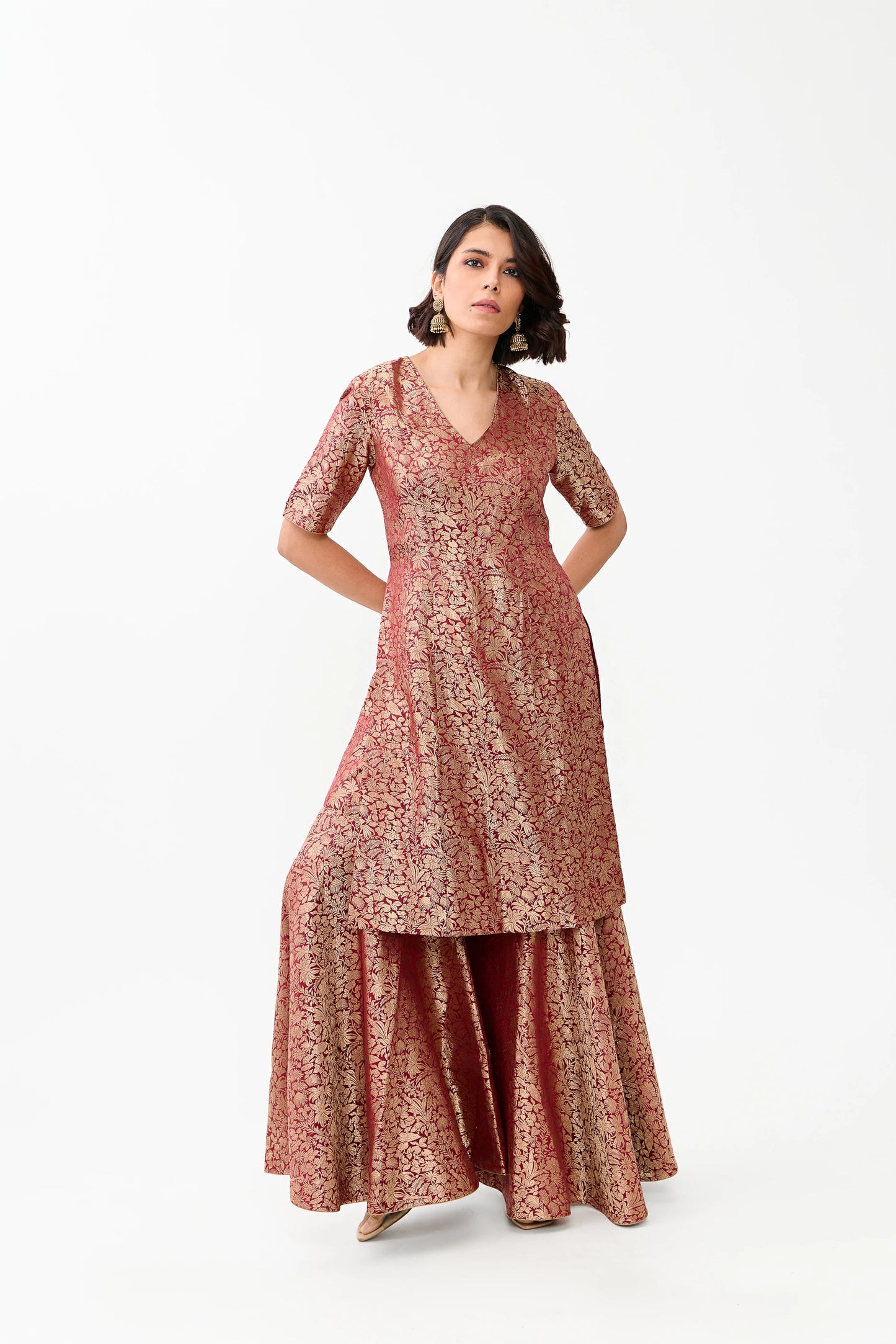 Noorie Varanasi Satin Brocade Sharara