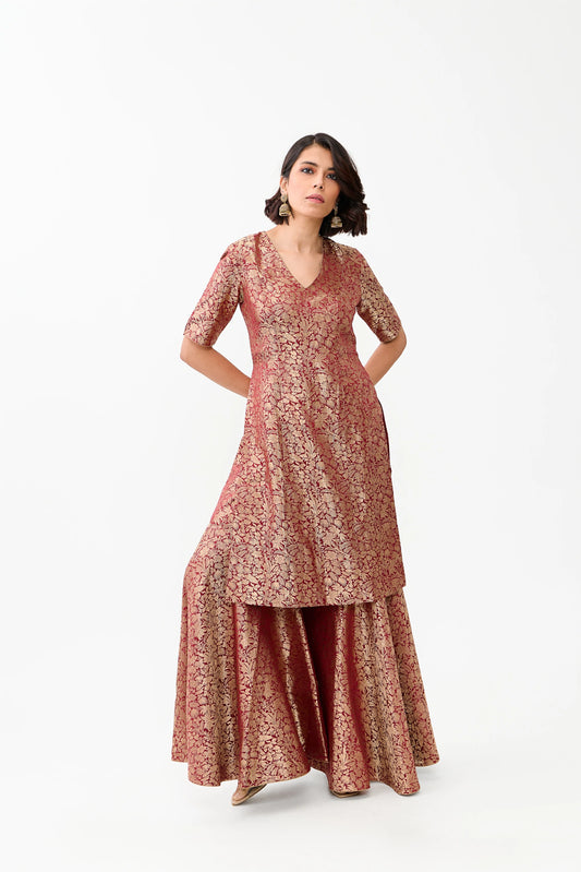 Noorie Varanasi Satin Brocade Sharara