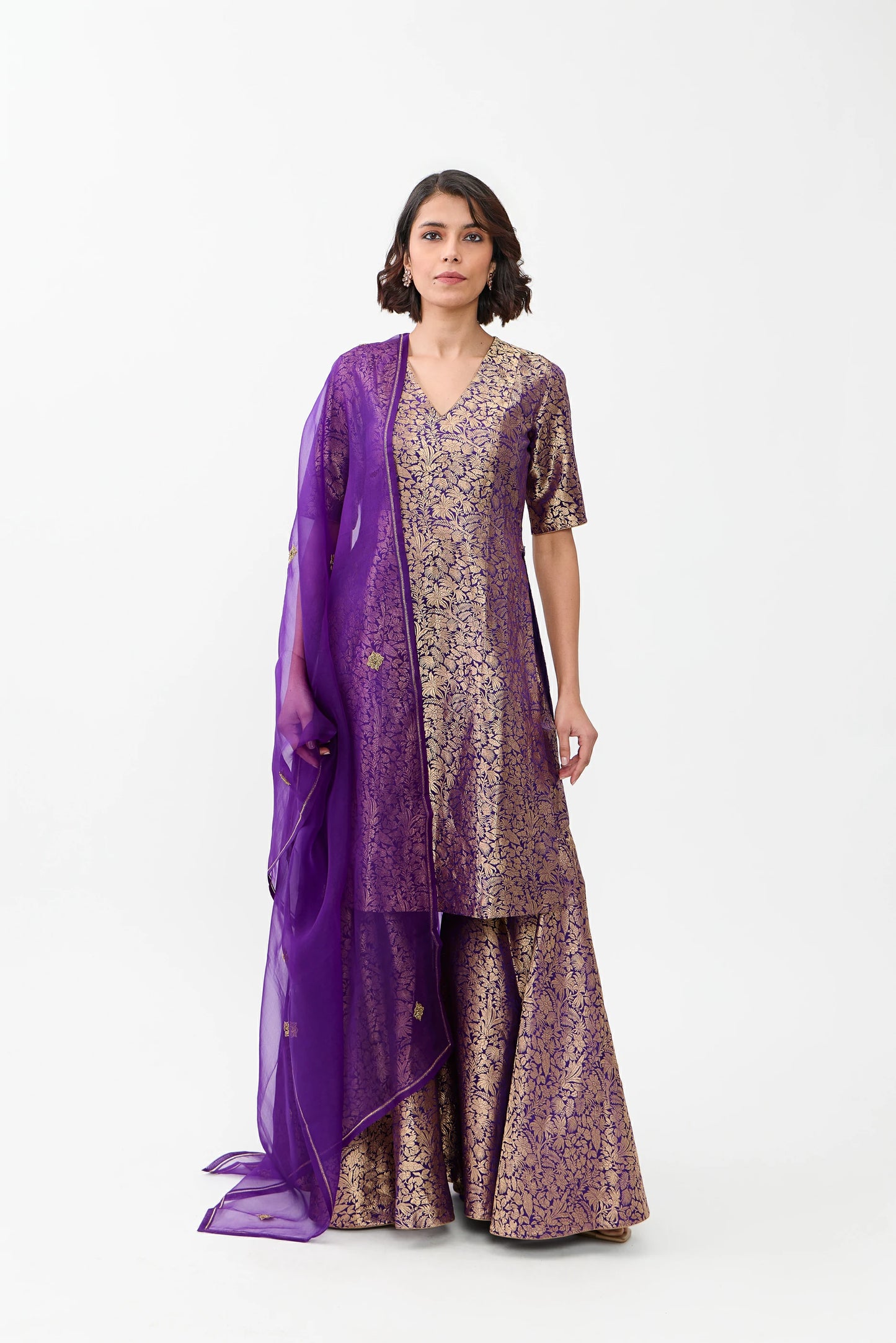 Noorie Varanasi Satin Brocade Sharara