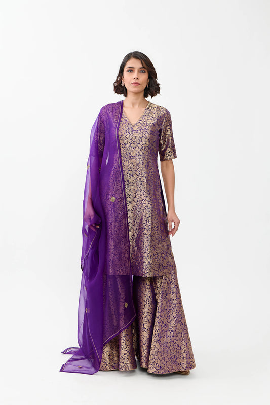 Noorie Varanasi Satin Brocade Sharara