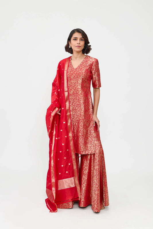 Noorie Varanasi Satin Brocade Sharara