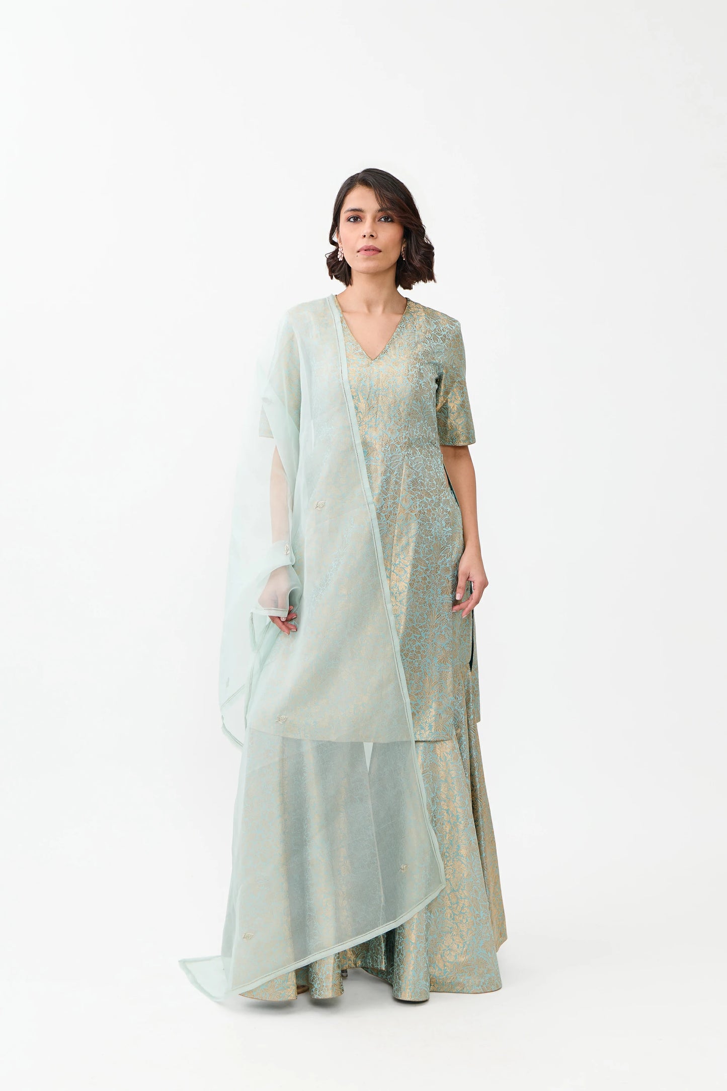 Noorie Varanasi Satin Brocade Sharara