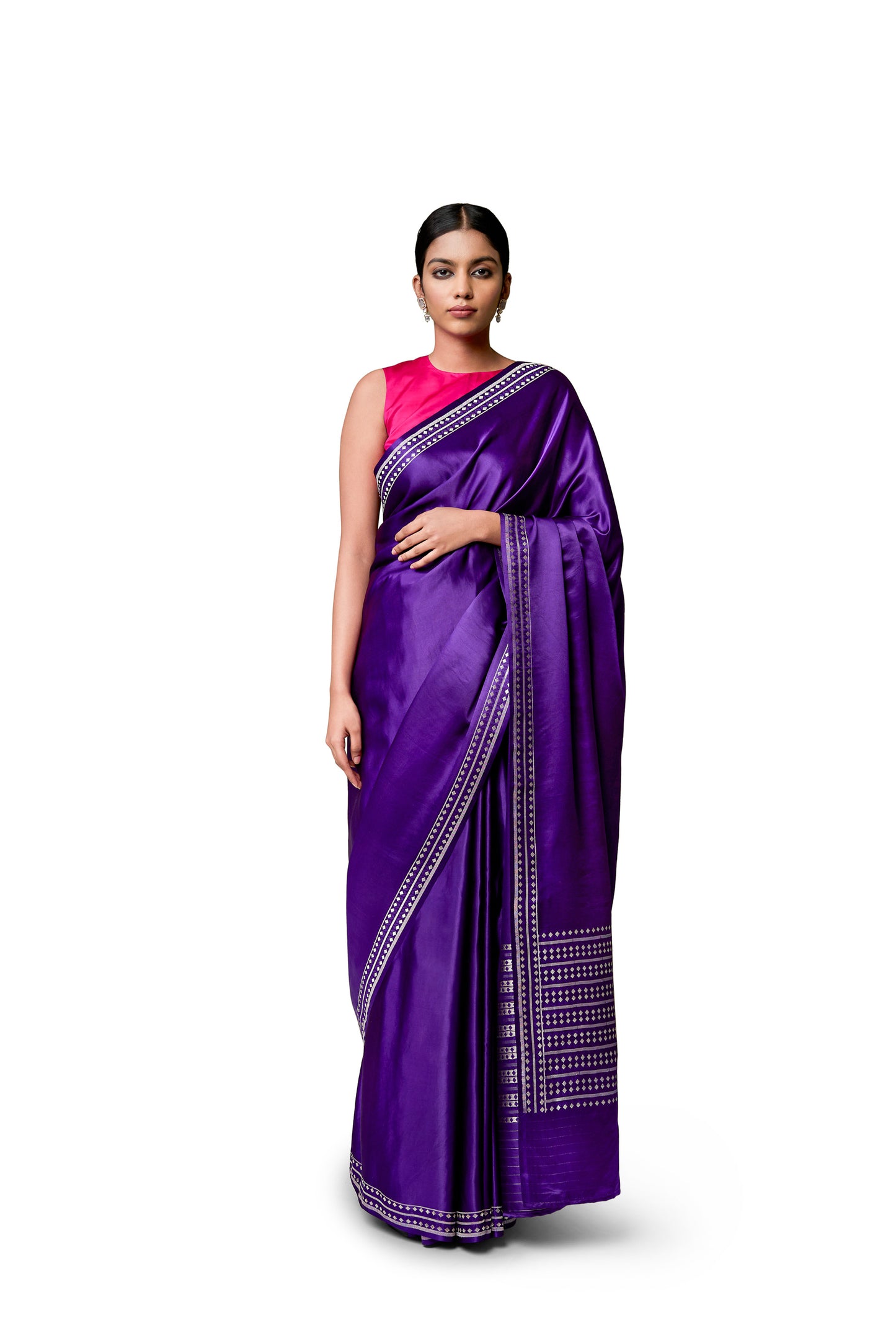 Purple Gajji Satin