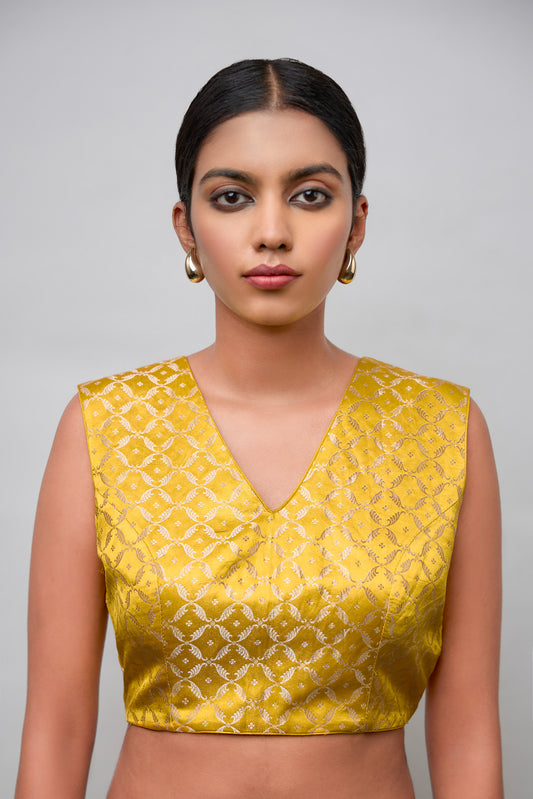 Blouse - Yellow Satin