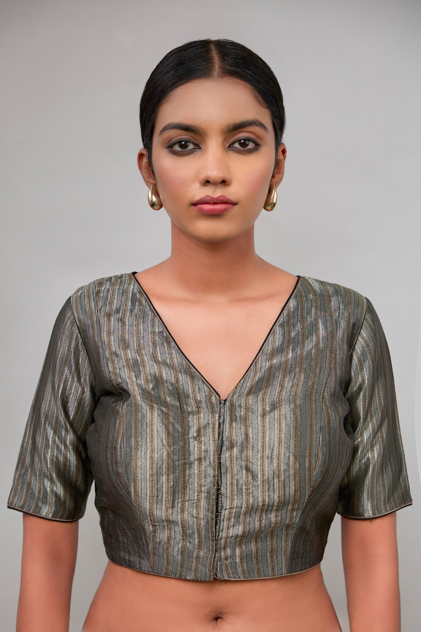 Blouse - Grey Satin