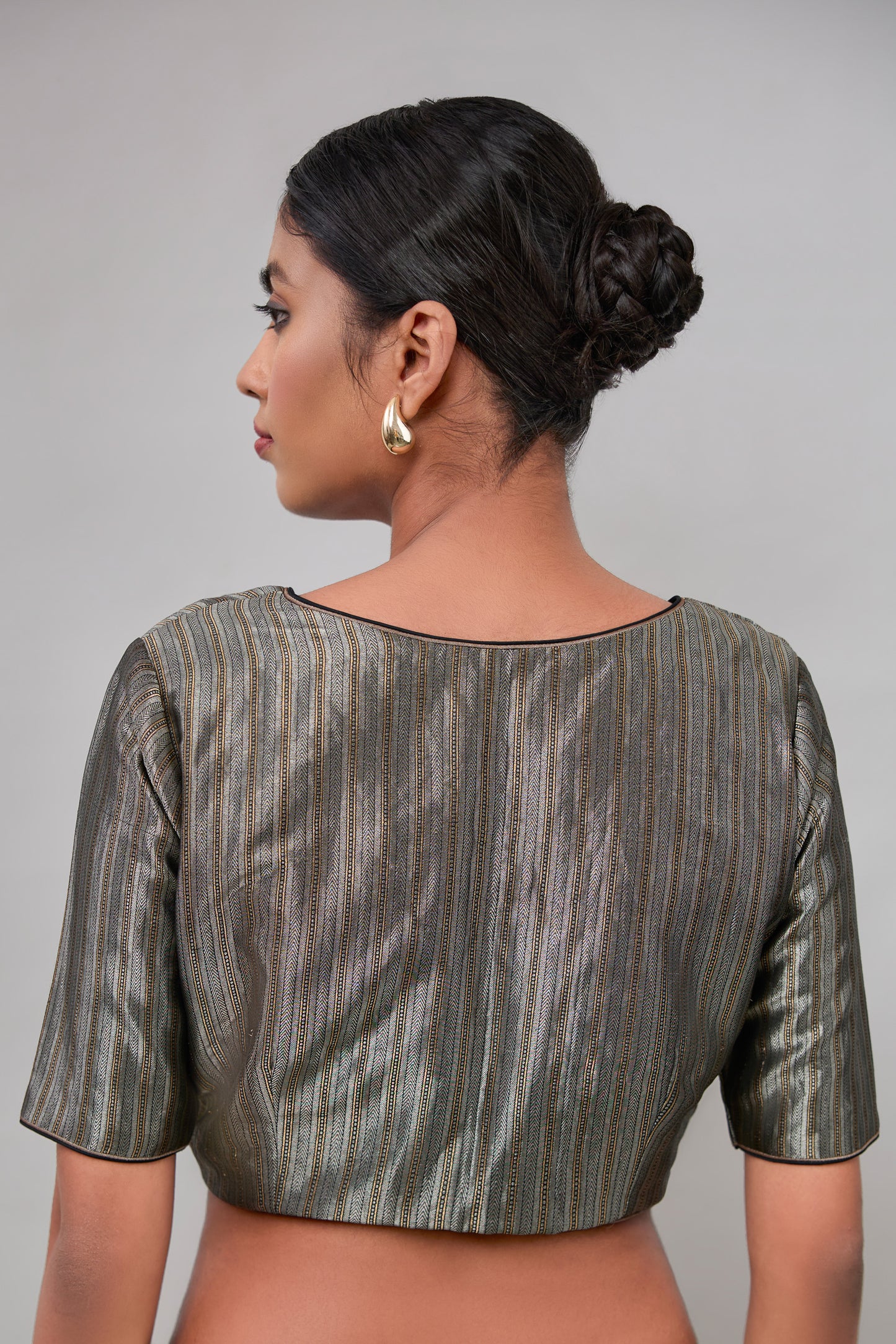 Blouse - Grey Satin