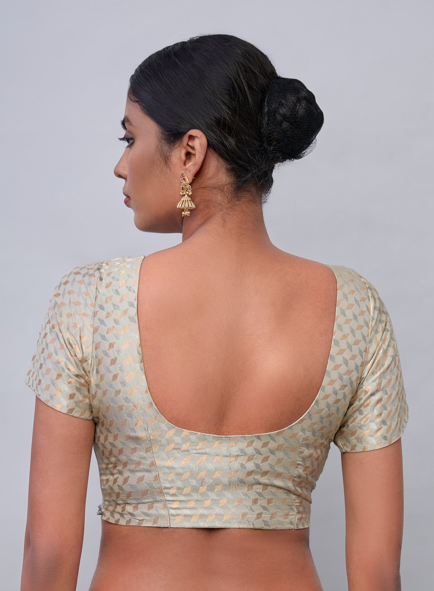 Blouse - Grey Satin