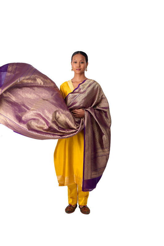 Purple Silk Dupatta