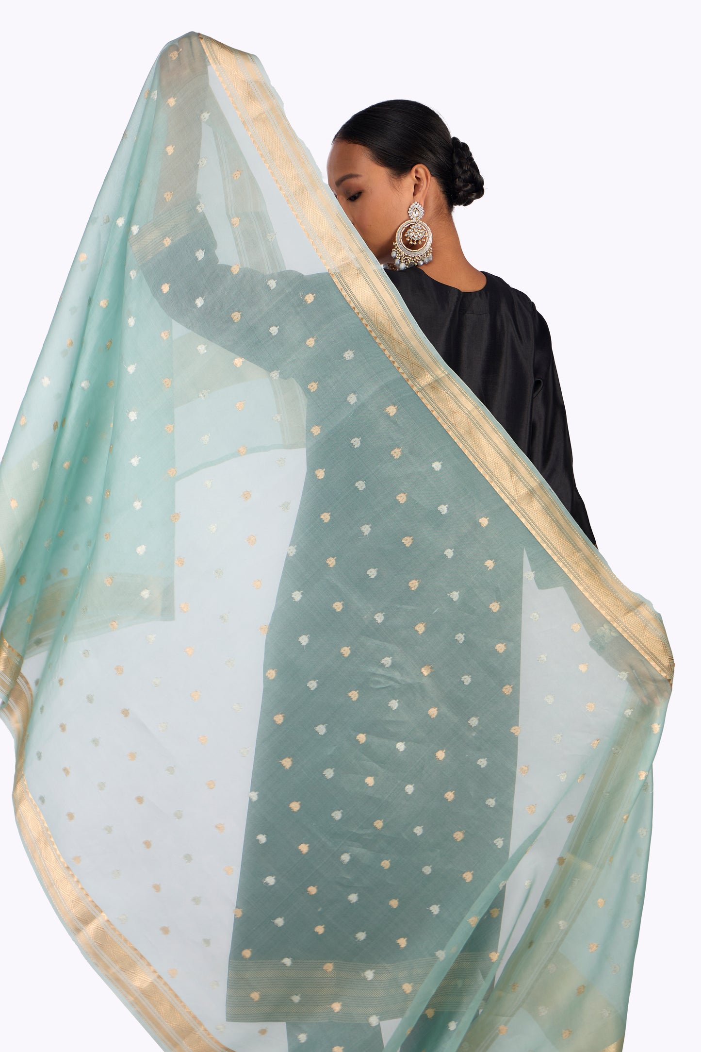 Sky Blue Organza Dupatta