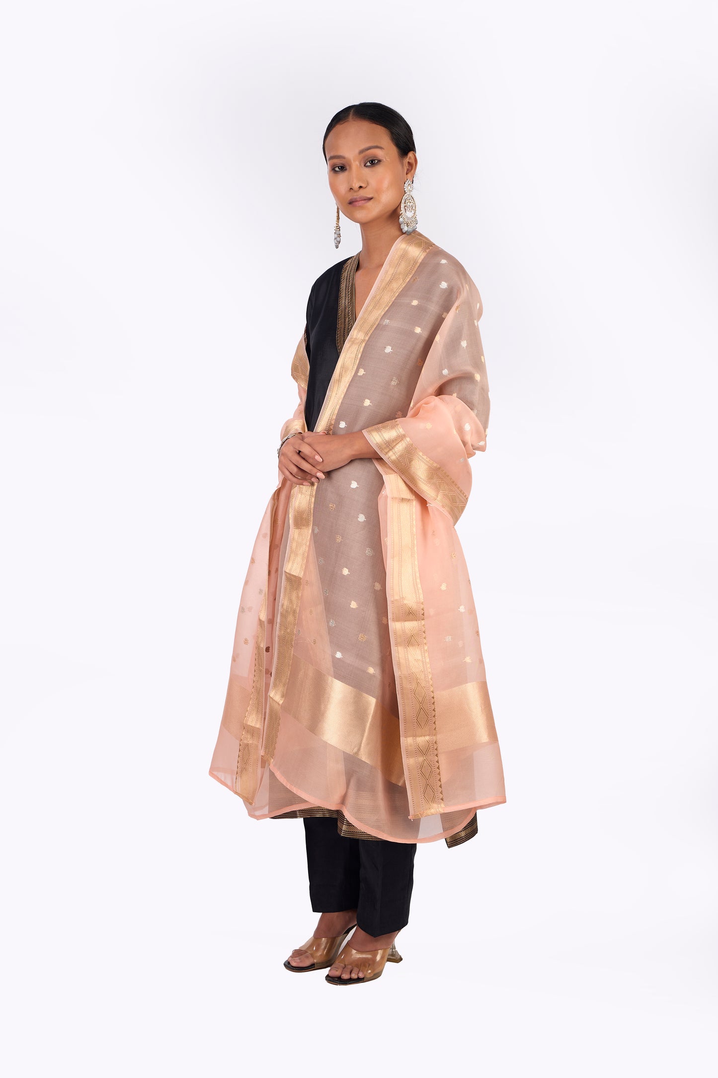 Pink Organza Dupatta