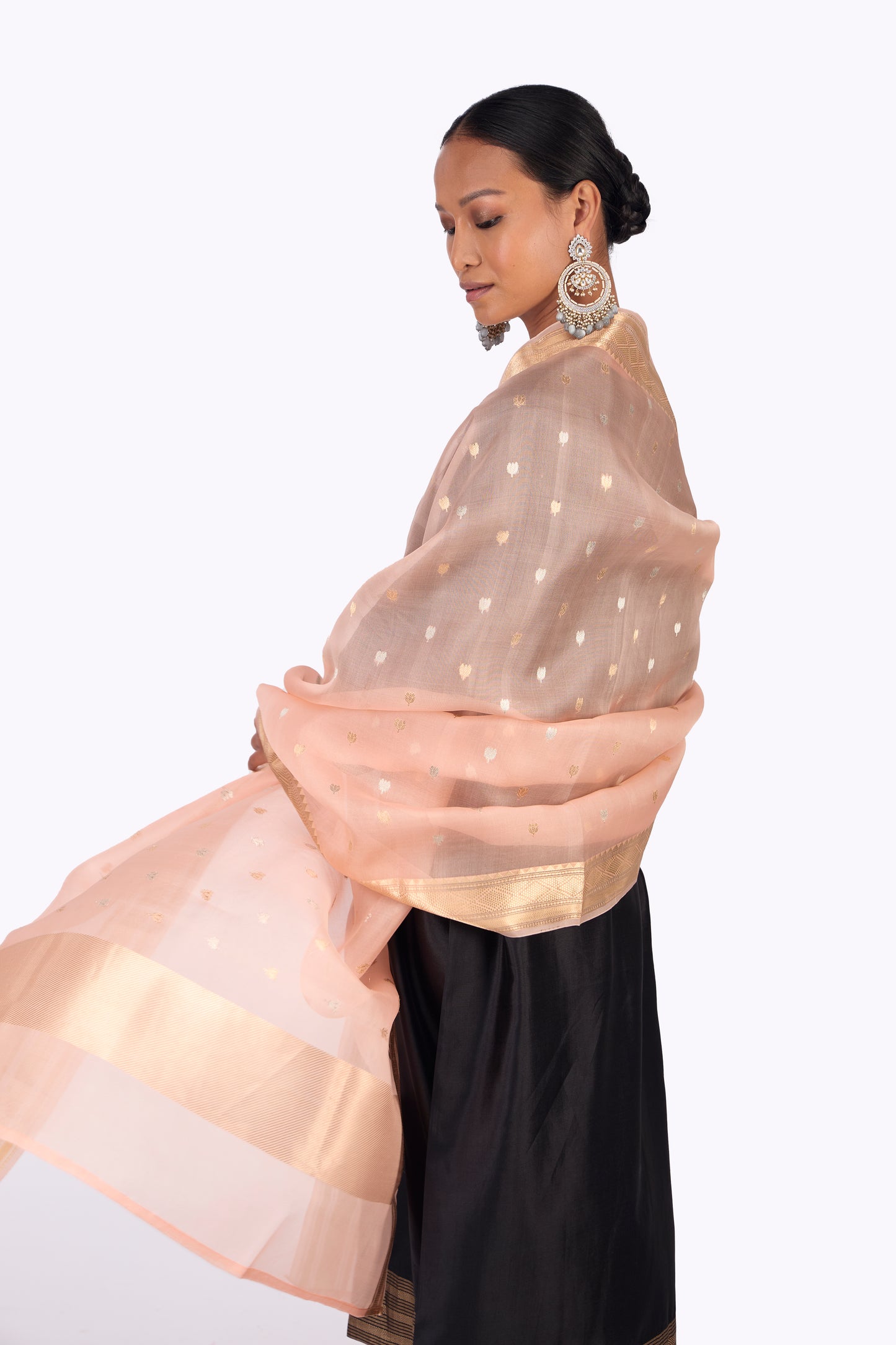 Pink Organza Dupatta