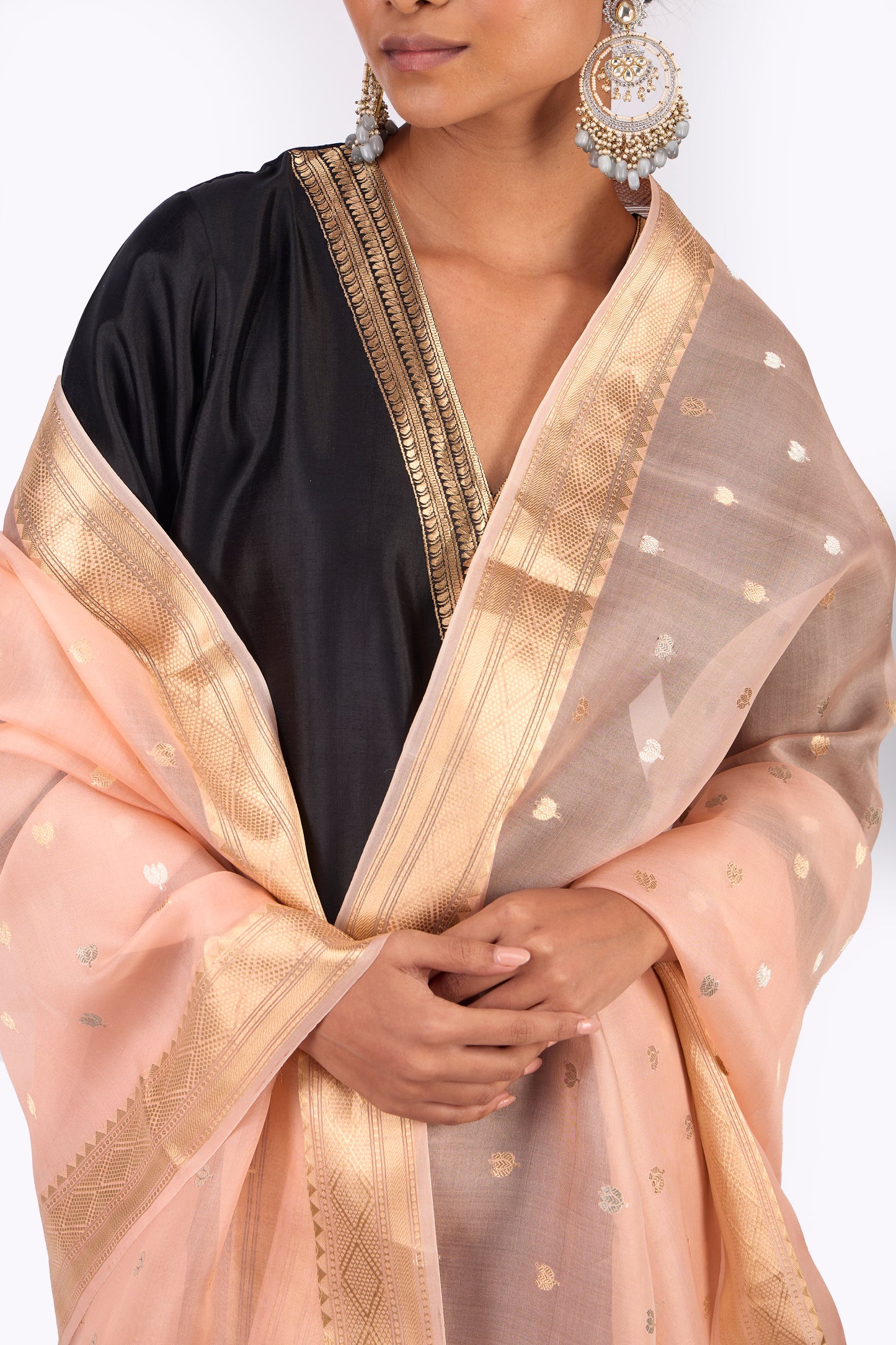 Pink Organza Dupatta