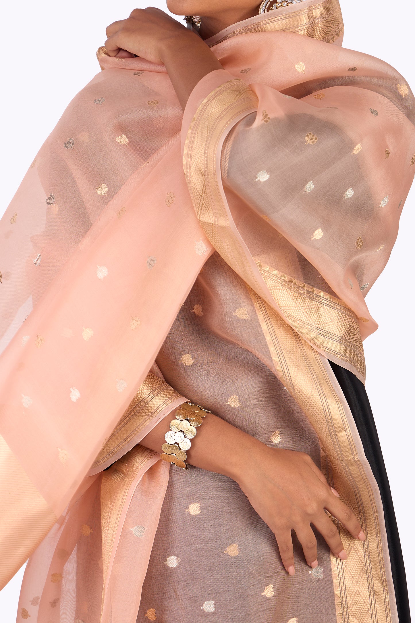 Pink Organza Dupatta