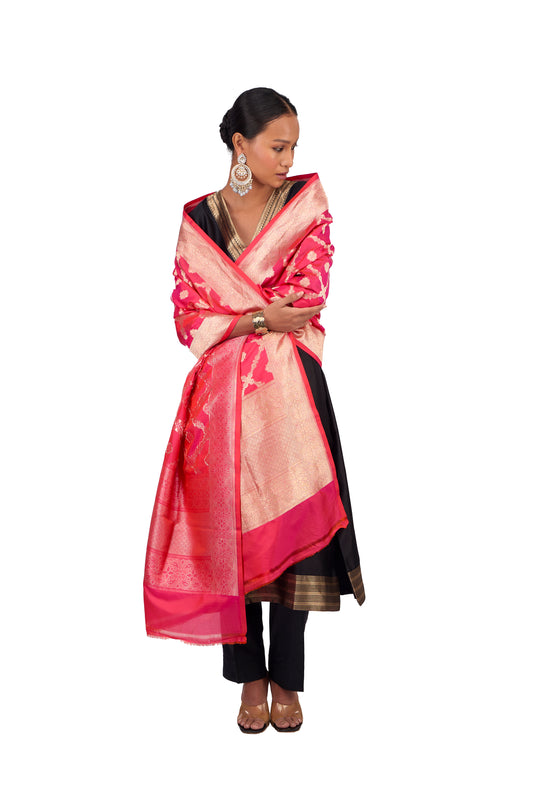 Rani Katan silk Jaal Dupatta