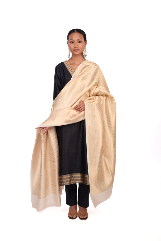 Cream Katan Silk Dupatta