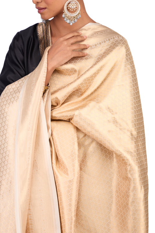 Beige Katan Silk Dupatta