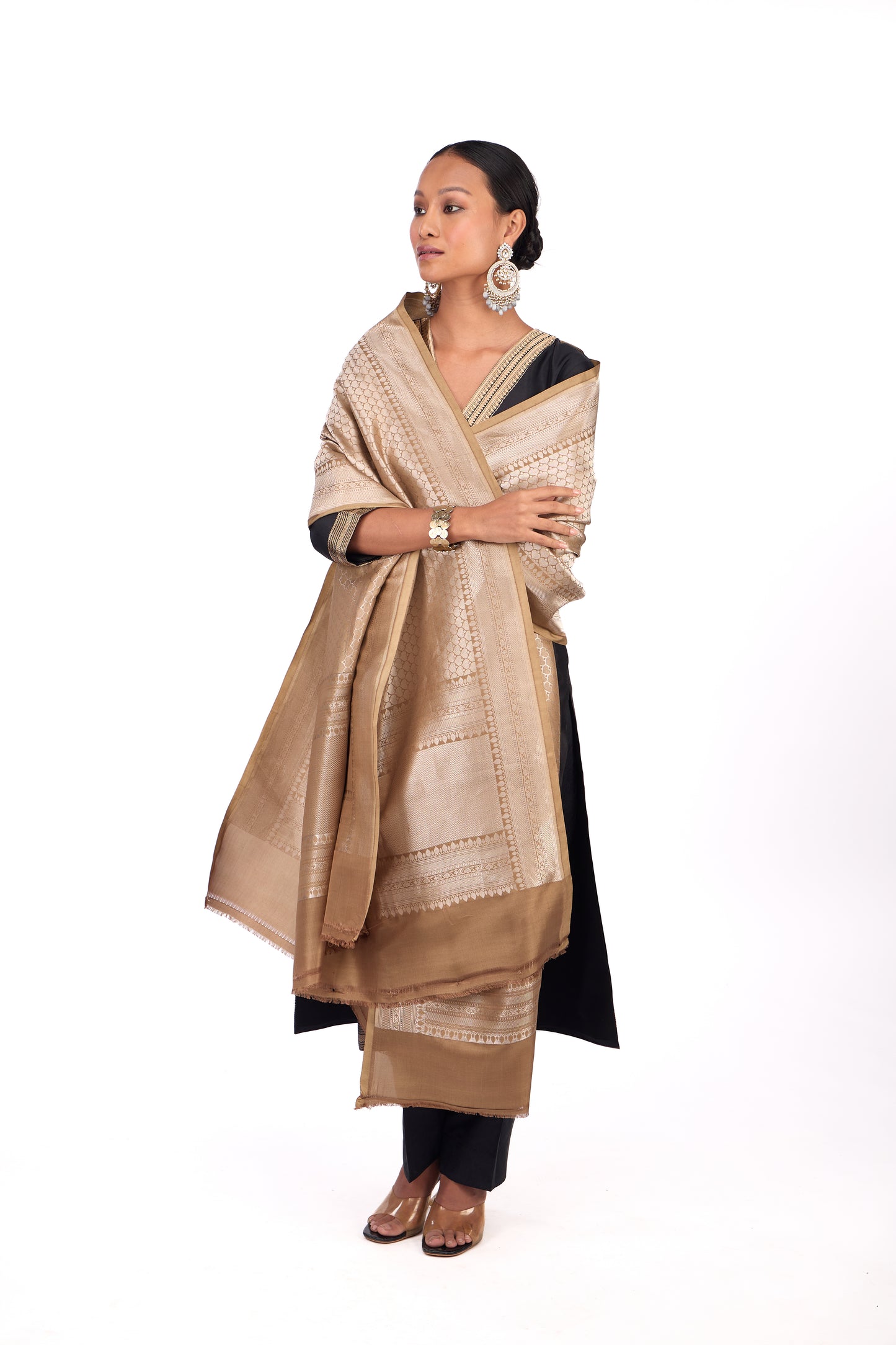 Brown Katan Silk Dupatta