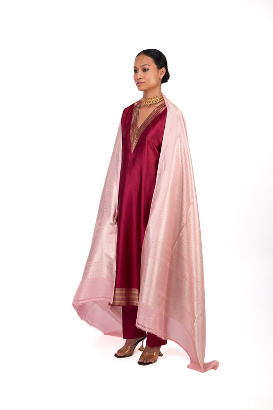 Pink Katan Silk Dupatta