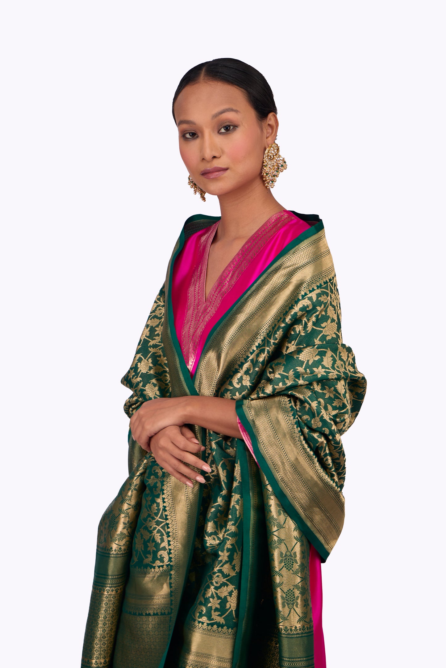 Bottle Green Silk Dupatta