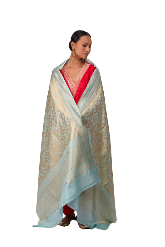 Sea Green Silk Dupatta