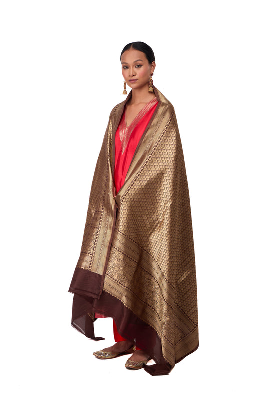 Wine Katan Silk Dupatta