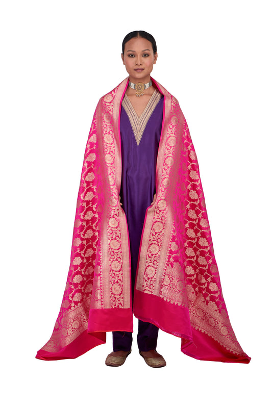 Rani Satin Jaal Dupatta