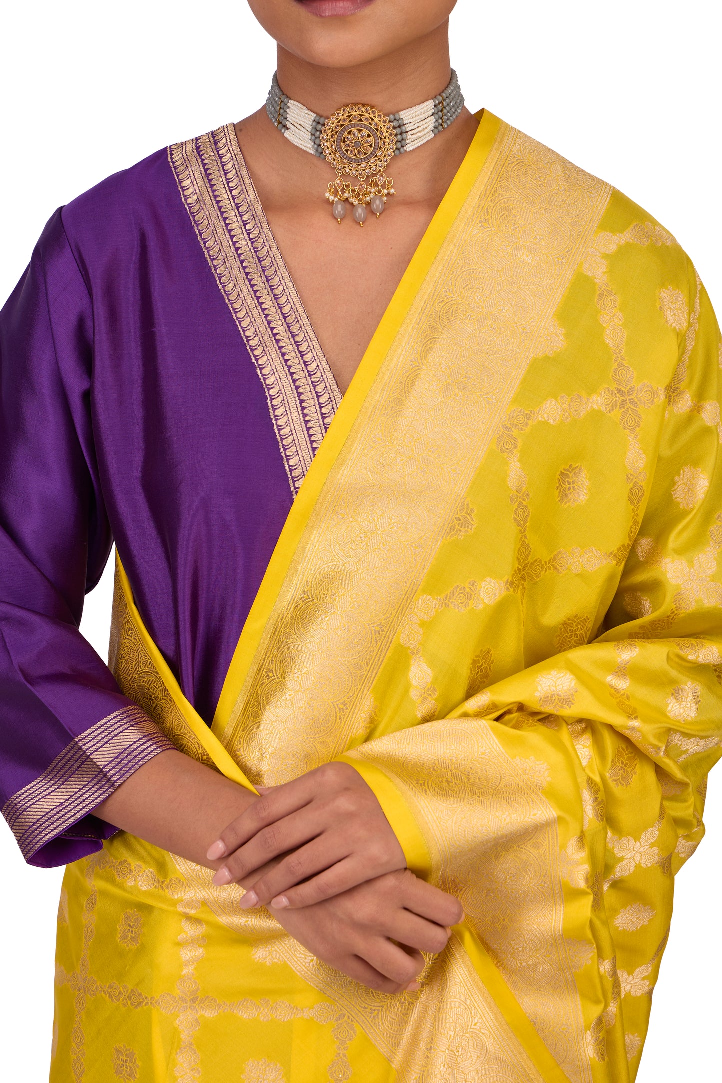 Mustard Katan silk Jaal Dupatta