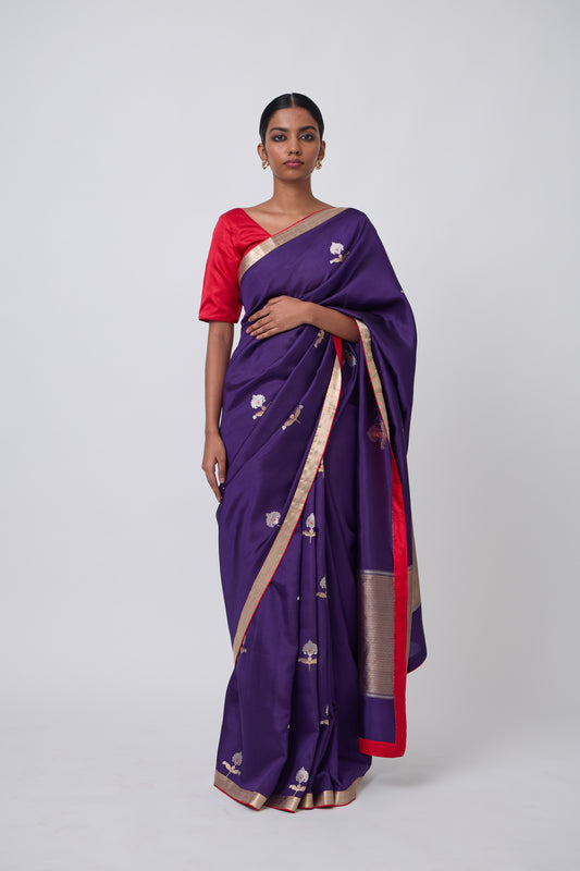 Purple Silk Saree