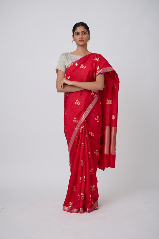 Red Silk Saree,