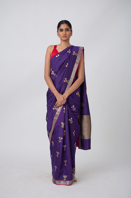 Purple Silk Saree