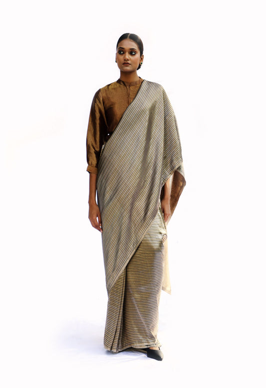 OMANA - dark beige mashru saree