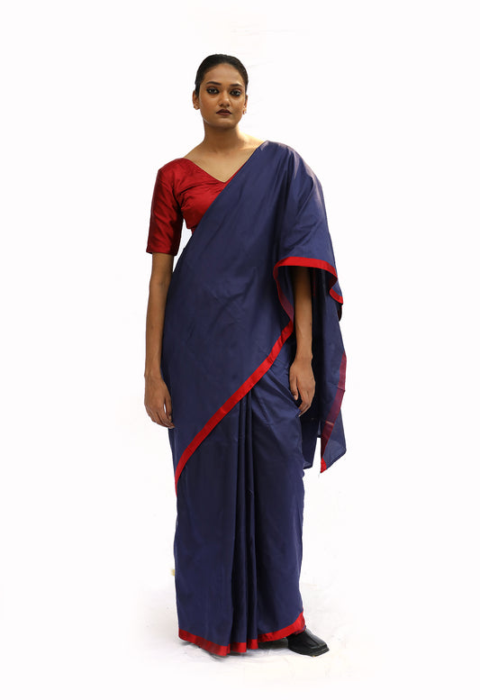 CHAND - navy blue katan silk saree