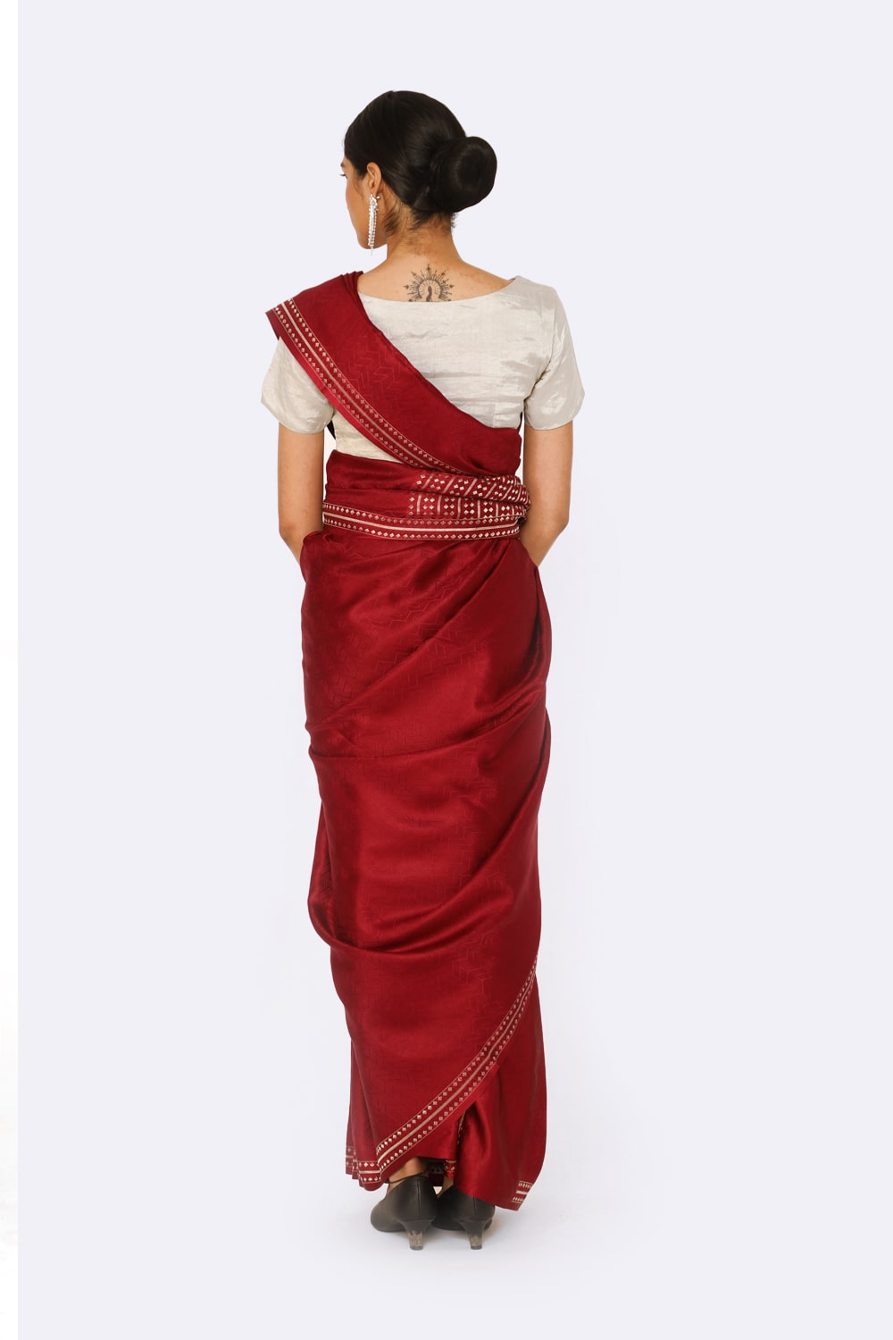 AJARA – deep wine gajji silk saree