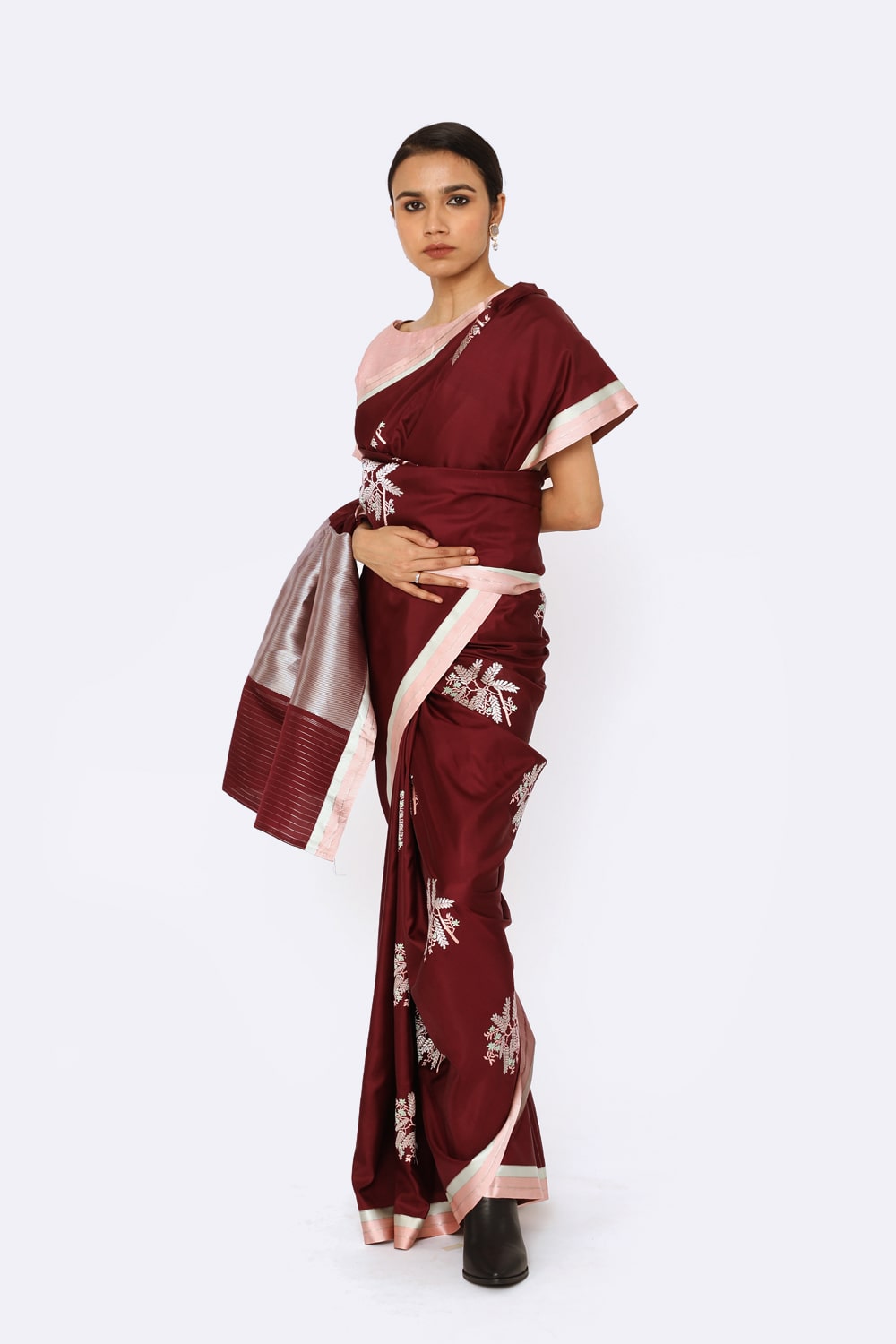 KETKI - Dark Wine Saree