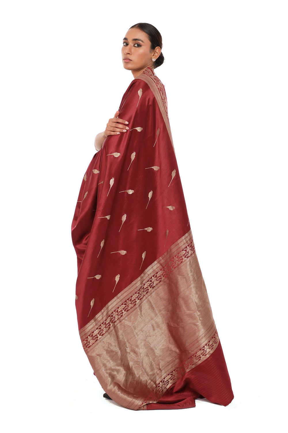 GURAIYA- wine silk saree