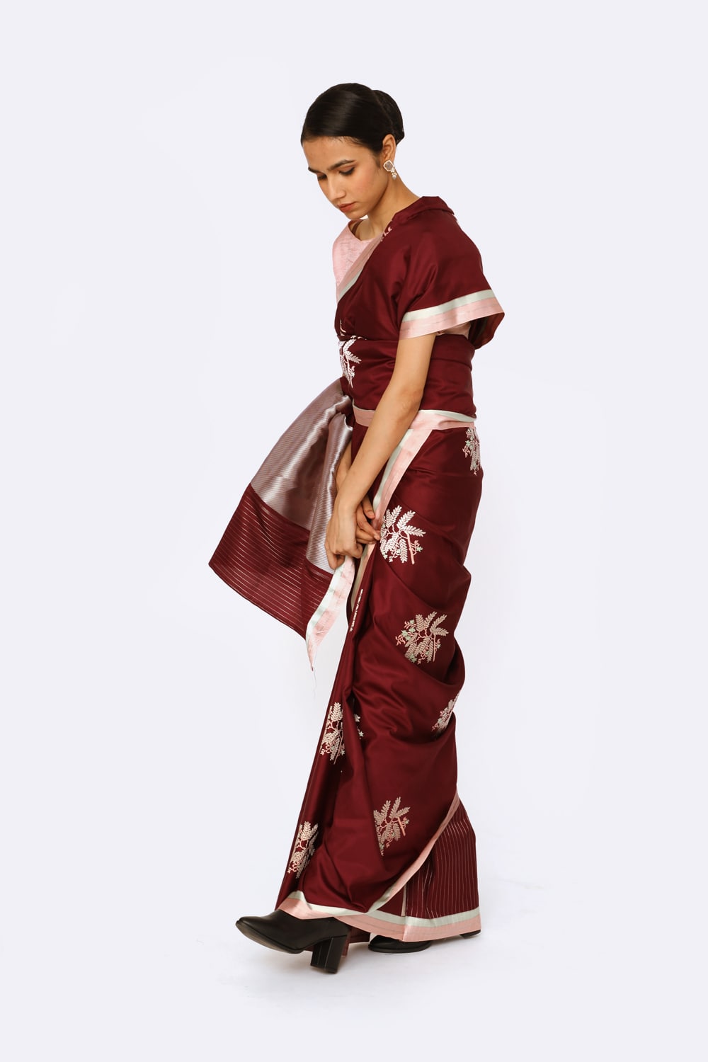 KETKI - Dark Wine Saree