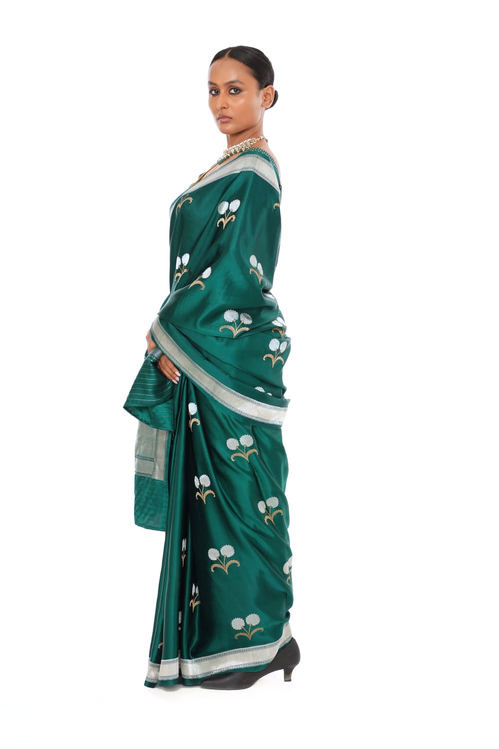 Dhara - Emerald Green Saree