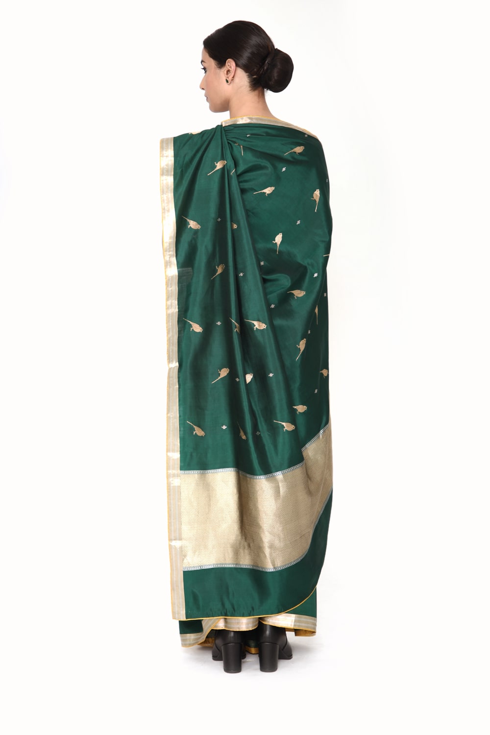 GAURAIYA -  emerald green silk saree