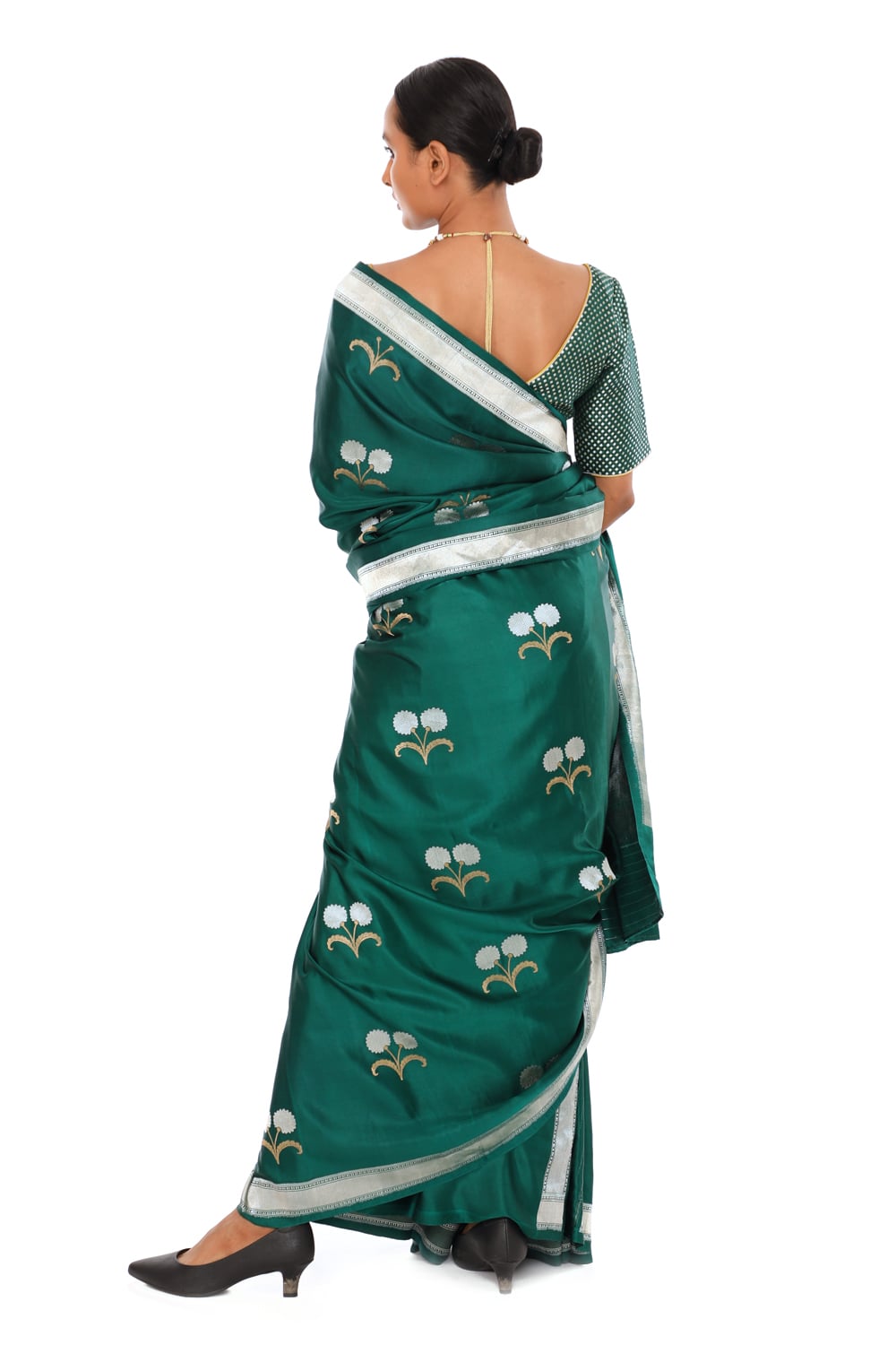 Dhara - Emerald Green Saree