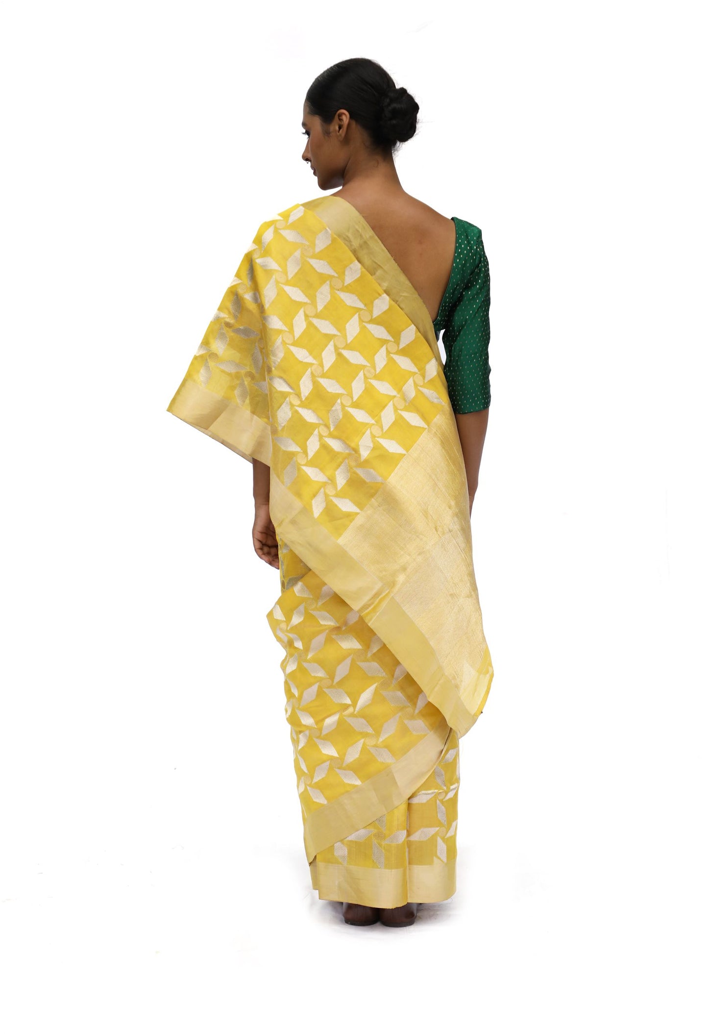 BOA -  Mustard Chanderi Silk Saree