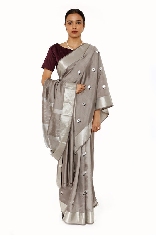 Ella - Dark Gray Saree