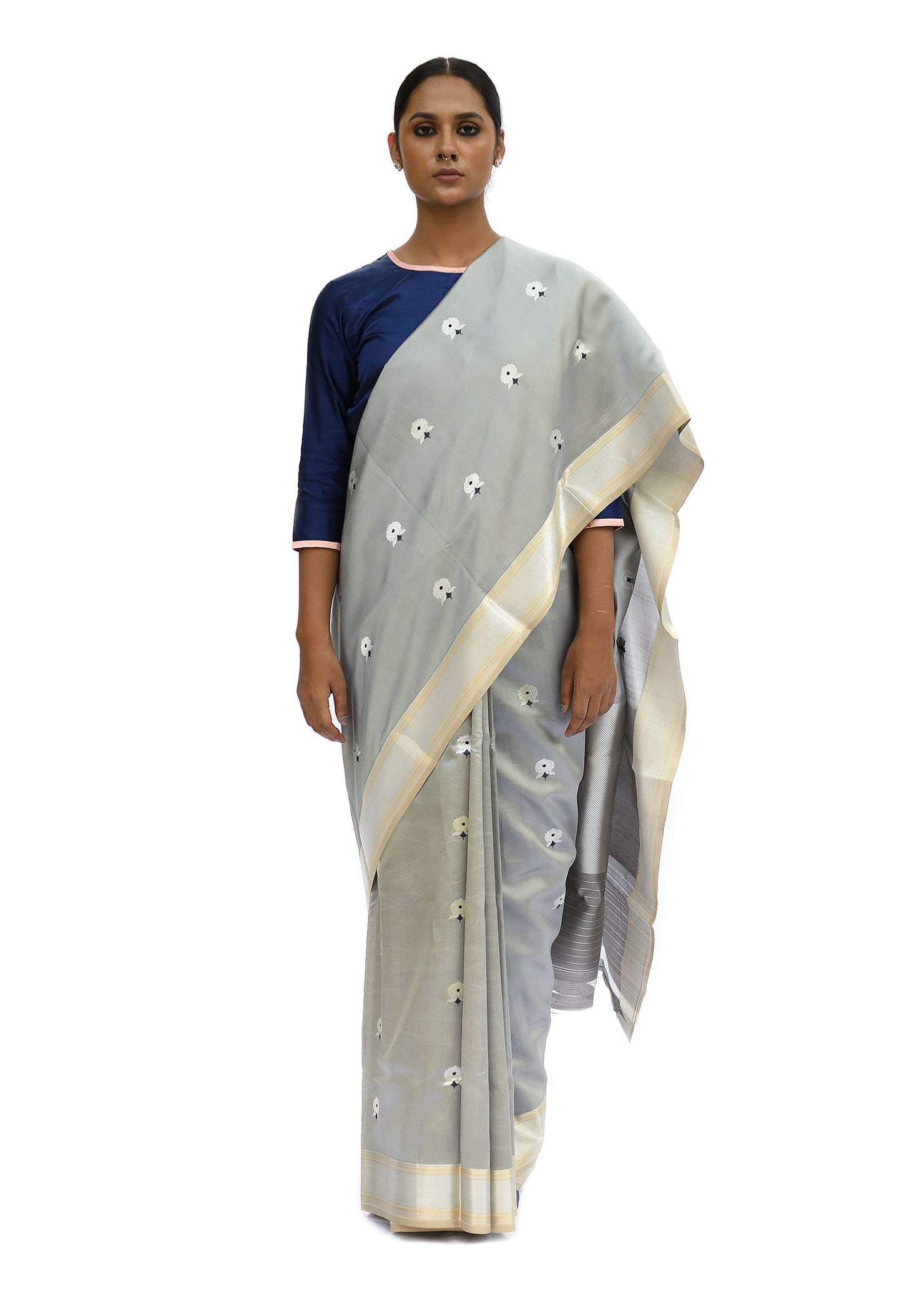 Palasha - Silver Gray Saree