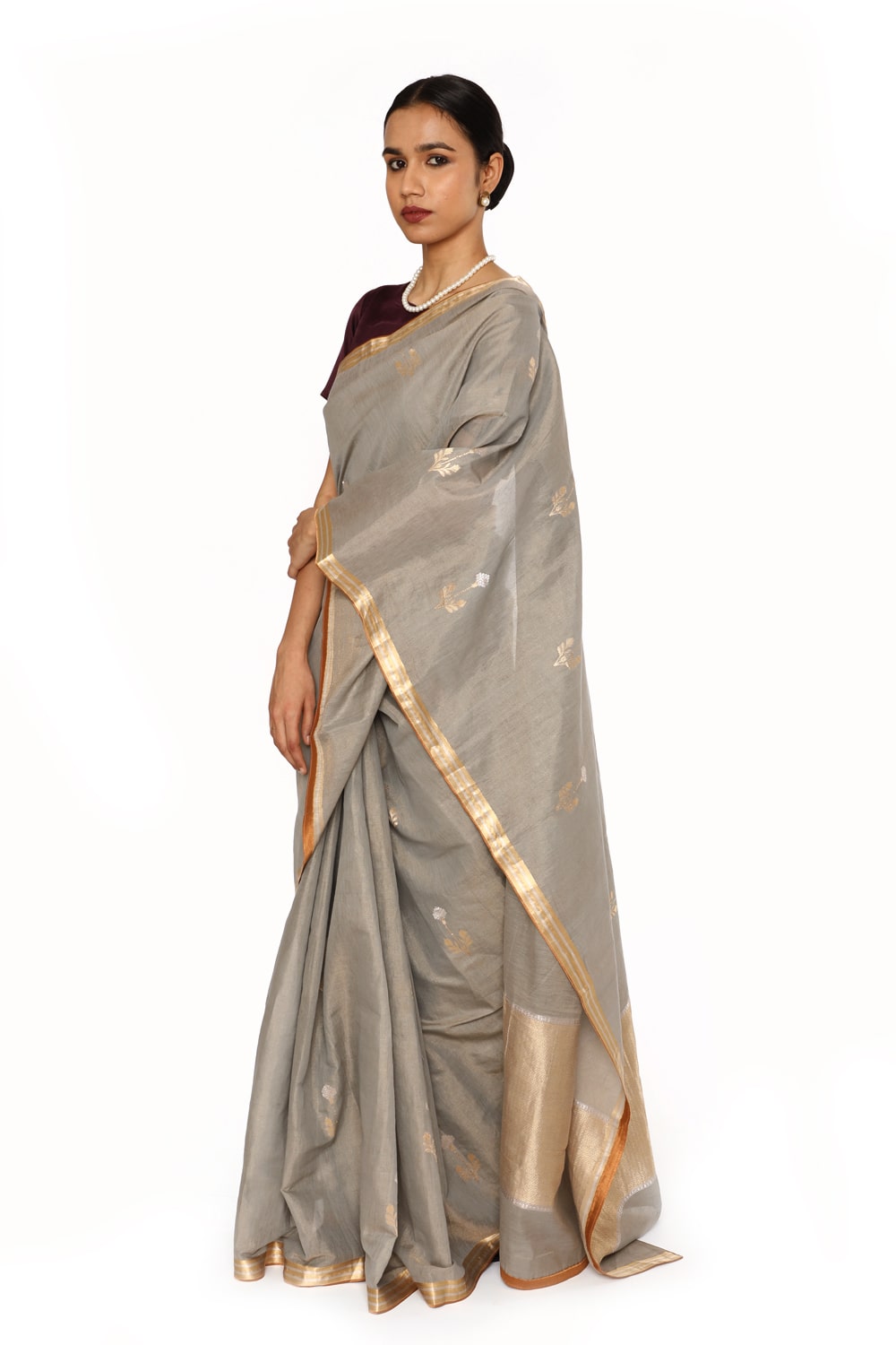 Ella - Dark Gray Saree