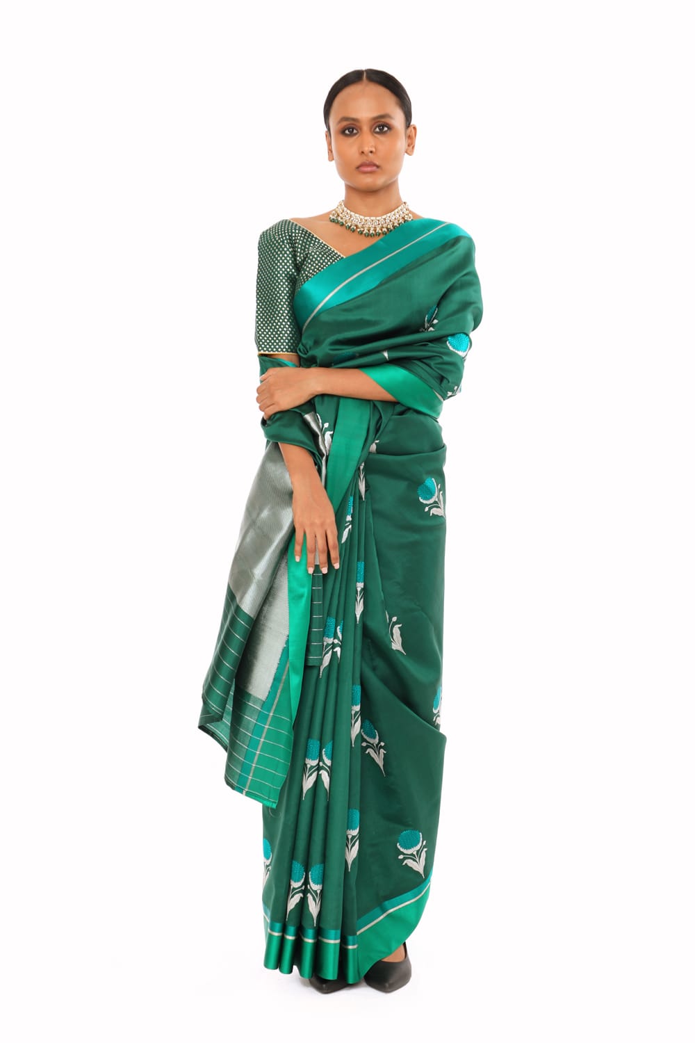 WANYA – Emerald Green Saree