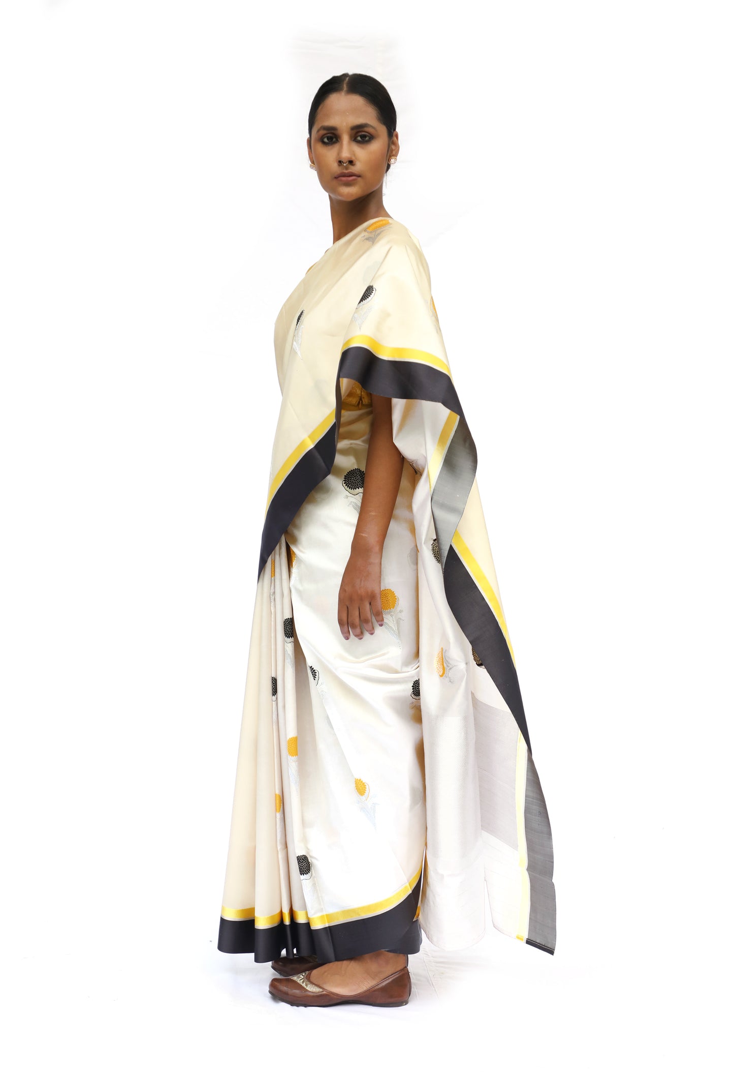 ARJUNA- Ivory white Saree