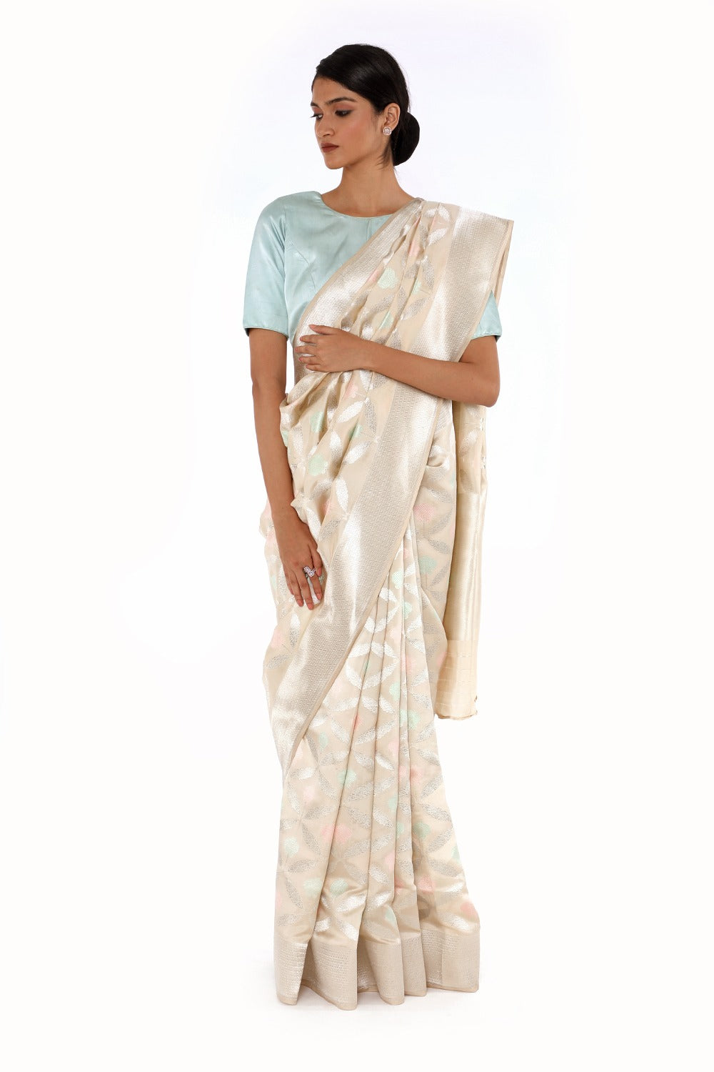 AJILA-IVORY KATAN SILK SAREE