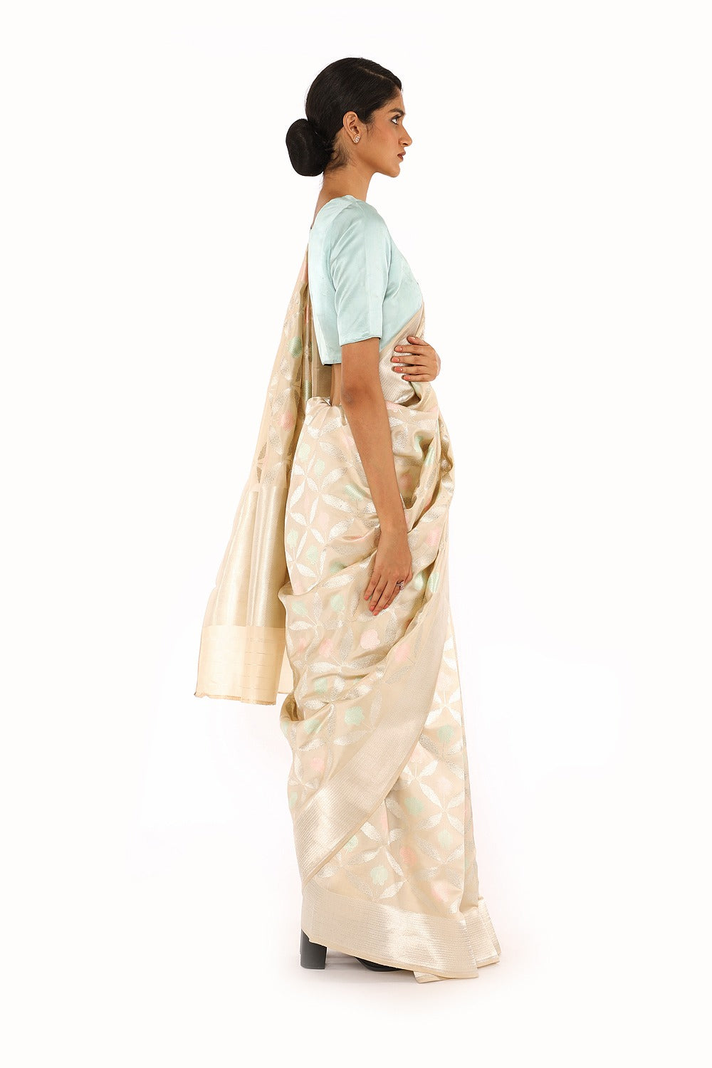 AJILA-IVORY KATAN SILK SAREE