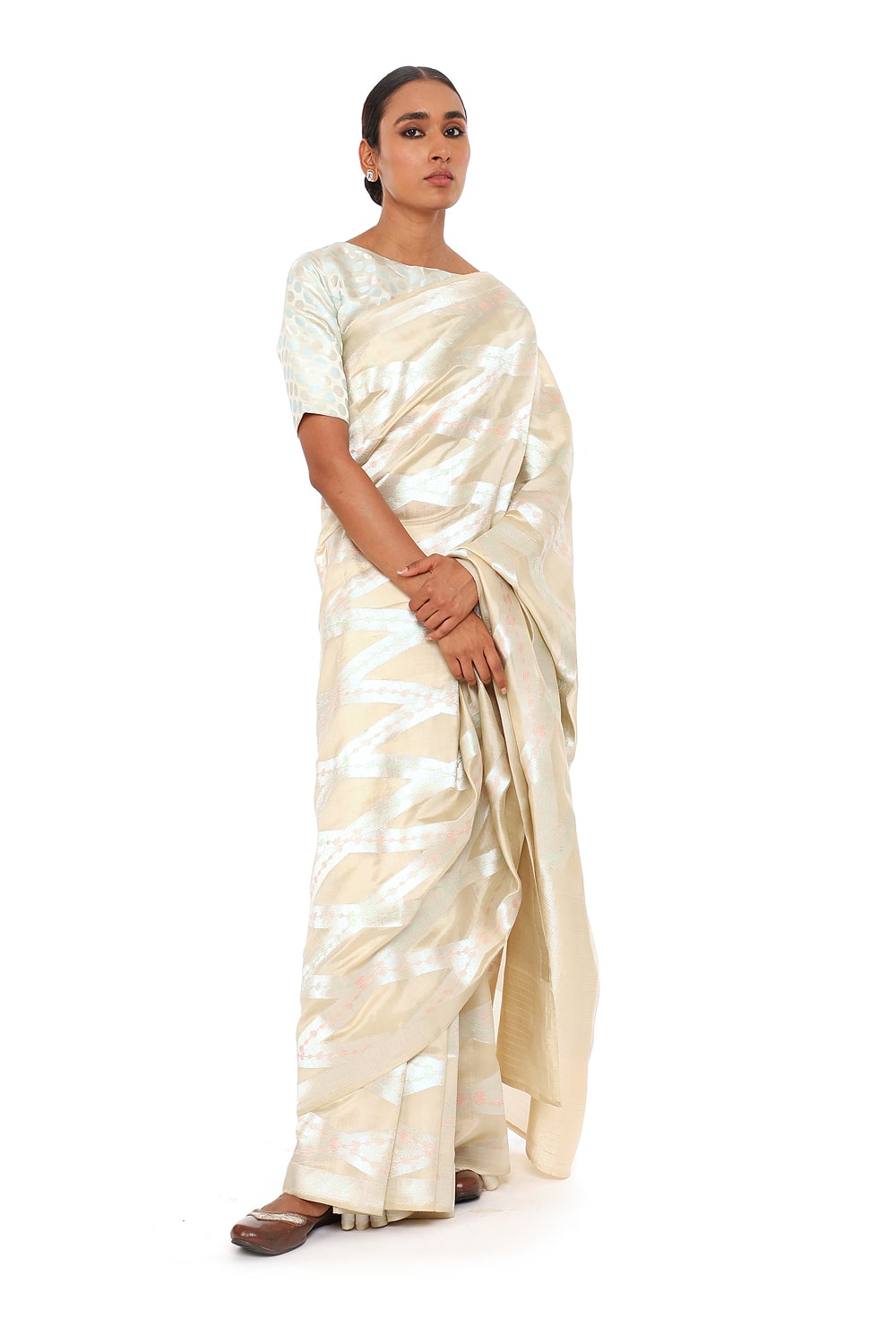 Dhara - Ivory white saree