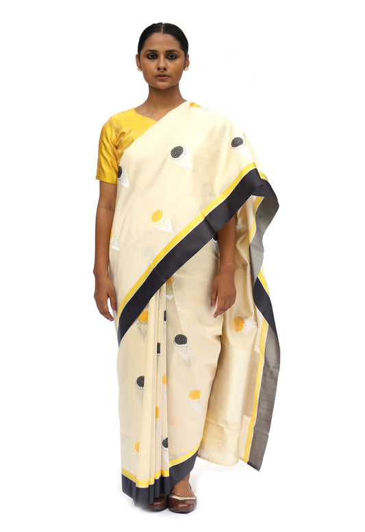 ARJUNA- Ivory white Saree